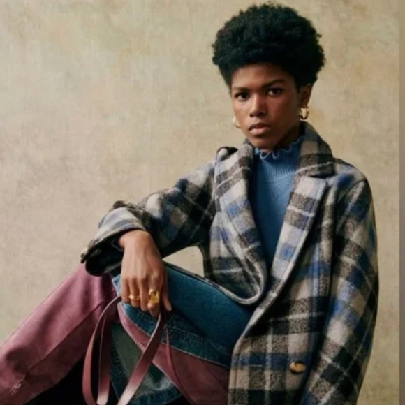 Sézane Viktor Wool Coat – Prairie Check – Size 2 (FR 34) – NWT - Picture 1 of 11